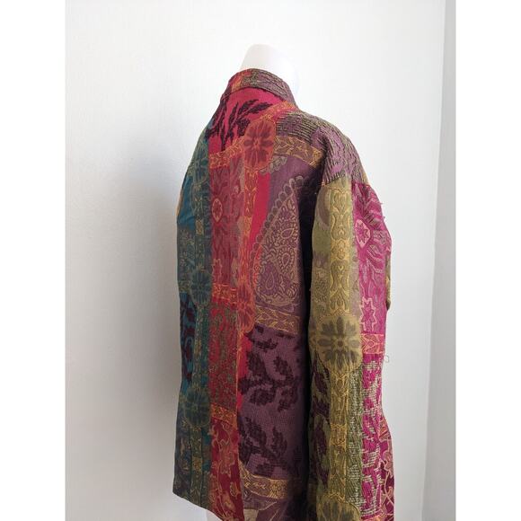 Drapers & Damons Size Large Patchwork Tribal Floral Tapestry Hippie Jacket - Picture 10 of 12